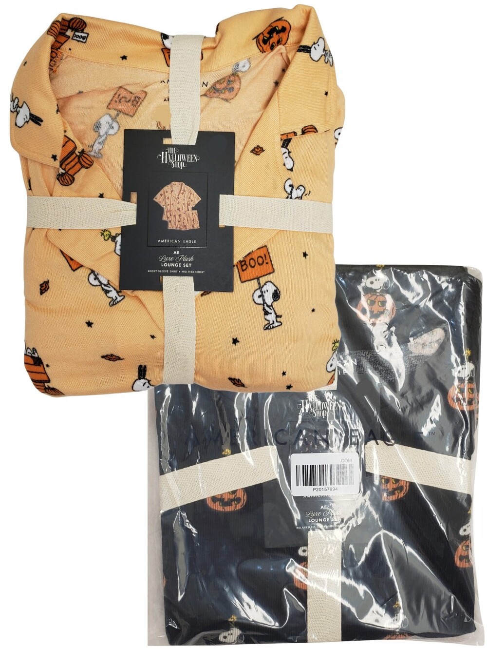 BUNDLE 2 AMERICAN EAGLE Luxe Plush Lounge Sets Snoopy Top & Shorts NWT